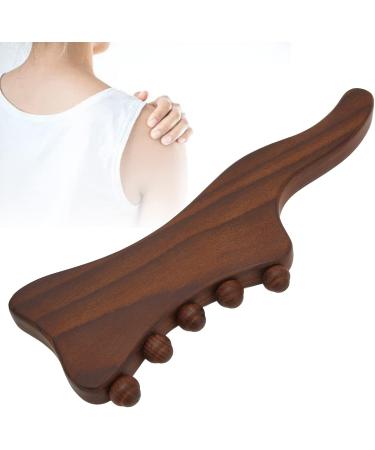 Natural Beech Wooden Gua Sha Stick - 5 Massage Points for Neck Back & Shoulder Relief - Buy Online on GoSupps.com