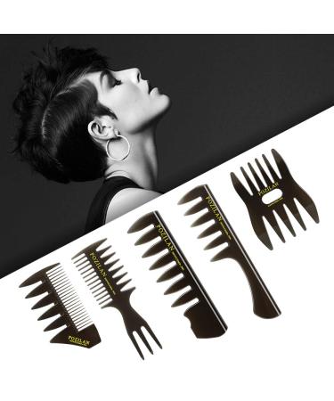 Professional 5 PCS Hair Comb Styling Set with Anti Static Hair Brush - Barber Hairstylist Accessories for Men & Boys - Buy Online on GoSupps.com