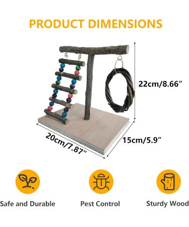 Vogel Papagies Wooden Bird Playground for Parrots & Budgerigars - Fun with Ladders & Swings - Buy Online on GoSupps.com