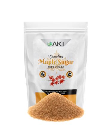 AKI Canadian Maple Sugar Granulated (Light Brown Color) 2 Oz/ 57 g Made from Grade A Maple Syrup, Ideal in Vitamins & Antioxidants to Increase Immunity | GMO free & Vegan | Ideal Substitute for Tea, Coffee, Smoothie, Cocktails, & other Beverages