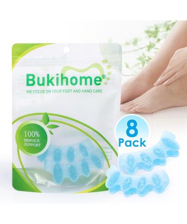 Bukihome 8 PCS Toe Separators & Bunion Corrector - Toe Spacers for Overlapping Toes - Relieve Bunion Pain - for Women & Men - 8flash Blue - Buy Online on GoSupps.com
