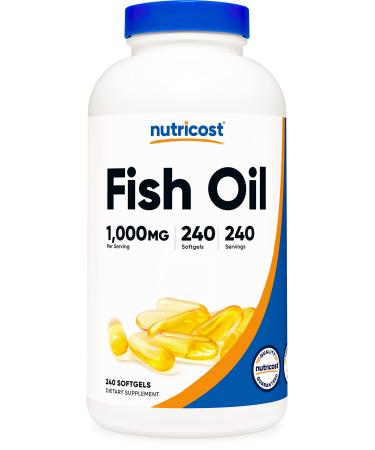 Nutricost Fish Oil Omega 3 Softgels with EPA & DHA (1000mg of Fish Oil, 560mg of Omega-3), 240 Softgels, Non-GMO, Gluten Free. 240 Count (Pack of 1) - Buy Online on GoSupps.com