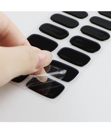 Black Gel Nail Strips KALEFUL Semi Cured Gel Nail Stickers Nail Art Decoration Design Supplies - Buy Online on GoSupps.com