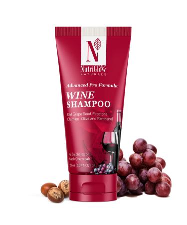 Nutriglow Natural's Advanced Pro Formula Wine Shampoo for Hair Fall Control Sulphate Free Women and Men All Hair Types 150Ml