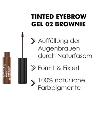 Sante Natural Cosmetics Brown Tinted Eyebrow Gel 02 - Vegan Fills Gaps & Shapes Brows 3.5ml - International Shipping Available - Buy Online on GoSupps.com