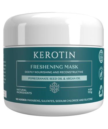 Keratin Freshening Hair Mask-Natural Keratin Freshening Repairing Treatment for Dry & Damaged Hair - Deep Conditioning with Argan Oil - Free of Silicone  Parabens and Sulfate - Curly Girl Method Approved Mask.