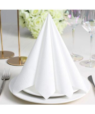 LEKOCH 100 PCs Premium High-Quality White Napkins | Disposable Airlaid 40x40 Wedding Napkins - Ideal for Events & Parties - Buy Online on GoSupps.com