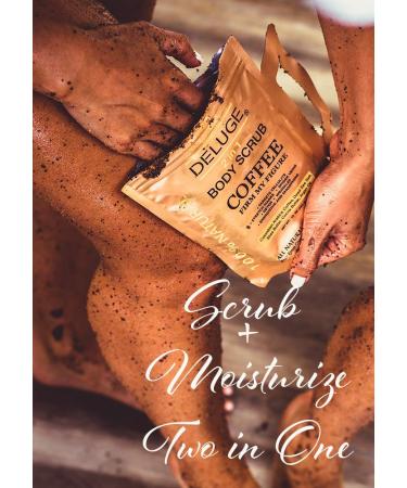 Deluge Coffee Scrub for Cellulite and Stretch Marks - Hydrating Treatment with Shea Butter, Coconut Oil, and Dead Sea Salt - Firms, Tones, and Moisturizes Skin - 10 oz - Buy Online on GoSupps.com