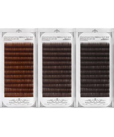 Scala Thickness 0.10mm C Curl Light Brown/Dark Brown/Black-Brown False lashes Individual Eyelash Extension Natural False Eyelashes (10mm  Dark Brown) 10mm Dark Brown