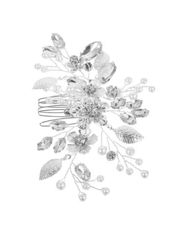 Angoily Bridal Hair Comb Clip Hair Accessories Tiara Wedding Hair Side Comb Flower Rhinestone Hair Comb Flower Hair Comb Wedding Hair Comb Hand Drill Bride Rhinestones Zinc Alloy