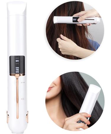 Portable USB Charging Hair Styler | Cordless Curler & Straightener with 3D Comb Teeth & LED Display - International Shipping Available - Buy Online on GoSupps.com