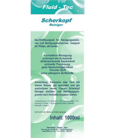 Fluid-Tec 3L Shaving Head Cleaner Refill for Philips Electro Razor - Compatible with Series 5000 7000 9000 Jet Clean Stations - Buy Online on GoSupps.com