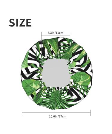 Green Palm Tree Shower Cap - Reusable & Waterproof with Double Protection Layers - Buy Online on GoSupps.com