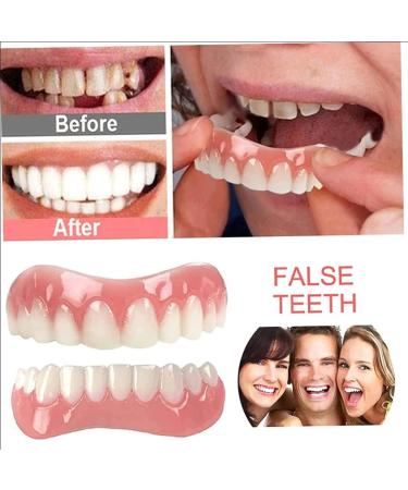 Buy Batlam 4 Pair False Teeth - Natural Color Silicone Veneers for Instant Smile | Upper & Lower Cosmetic Prostheses - Buy Online on GoSupps.com