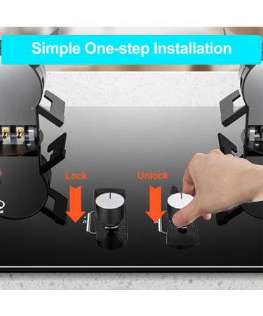 Tenmetre 4-Piece Stove Protection Grille Set - Childproof Stove Button Locks & Rotary Knob Covers - Safe for Babies - Black - Buy Online on GoSupps.com