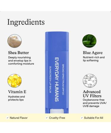 Everyday Humans SPF30 Sunscreen Lip Balm Sun Glide UVA/UVB Protection Hydrating Smooth Dry Lips | Untinted Mint Flavor - Buy Online on GoSupps.com