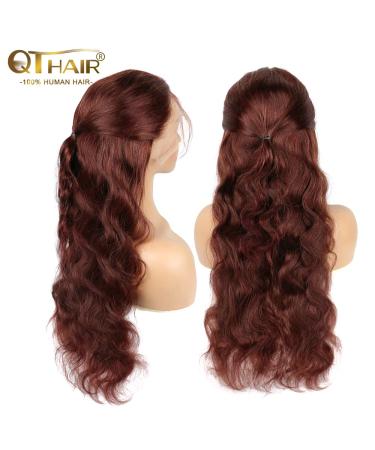 QTHAIR 14A Body Wave Lace Front Wig 18inch Copper Red Pre Plucked Glueless Human Hair - Buy Online on GoSupps.com