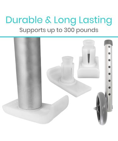 Vive Walker Wheels Ski Glides Covers (6 PCS) - Replacement Feet Parts for Folding Medical Rollator - Front and Back Stability - Universal Size - Buy Online on GoSupps.com