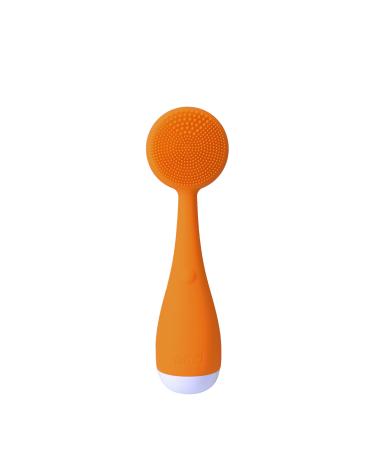PMD Clean Mini - Smart Facial Cleansing Device with Silicone Brush & Anti-Aging Massager - Waterproof - SonicGlow Vibration Technology - Clear Pores and Blackheads - Lift, Firm, and Tone Skin Orange