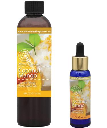 The Home of Fragrances - Set of 2 Bottles of Fragrance Oils - 2oz & 8oz (Coconut & Mango)