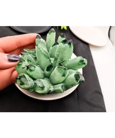 690g Natural Green Ghost Phantom Quartz Crystal Cluster Specimen Wedding Decoration Aquarium Reiki Stone ERTEYIN - Buy Online on GoSupps.com