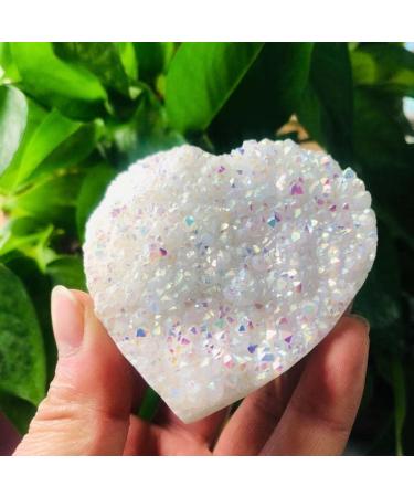100g-250g Natural Aura Angel Crystal Cluster Stone Heart Shape Ornaments 1pc Suitable for Home HOMEZHOU (Color : 1pc 100g-125g) - Buy Online on GoSupps.com