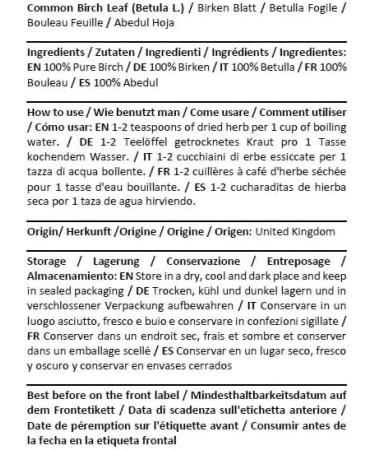 Health Embassy Feuilles de Bouleau Tisane | Betula L | Common Birch Leaf (100g) - Buy Online on GoSupps.com