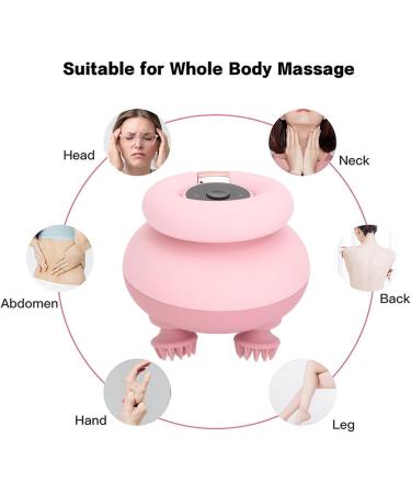 Portable Electric Scalp Massager - Waterproof Magnetic Charging 4 Claws 2 Steps - Relaxation for Head Neck Body (Pink) - Buy Online on GoSupps.com