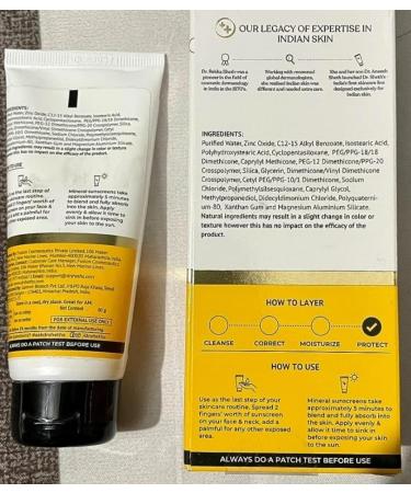 Mineral Sunscreen SPF 50 PA - Water Proof No White Cast Quick-absorbing Ultra Lightweight | 25% Zinc Oxide for All Skin Types - 50g - Buy Online on GoSupps.com