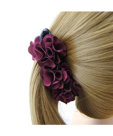 Meilliwish Noble Wedding Flower Hair Clip for Women - Beautiful Banana Style in Wine Red - Buy Online on GoSupps.com