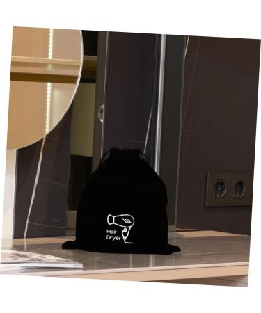 FRCOLOR Flannel Hair Dryer Bag - Travel Organizer for Hair Dryer & Accessories Drawstring Storage - 26x23 cm - Black - Buy Online on GoSupps.com