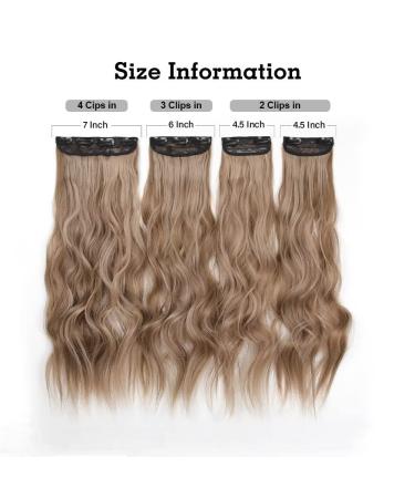YDDM 20 Inch Wavy Clip-In Hair Extensions - Affordable Synthetic Hair Full Head Set for Women - 4 Pieces - Buy Online on GoSupps.com