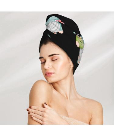Summer Gnome Microfiber Hair Towel - Soft Super Absorbent Quick Dry Cap for Long Curly & Thick Hair | Coral Velvet for Women - Buy Online on GoSupps.com