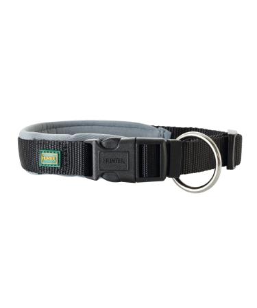 Hunter neoprene Vario plus neck dog collar nylon padded with neoprene 45 - 50/2.0 (M -L) black /gray 45 - 50/2.0 (m -l) black /gray