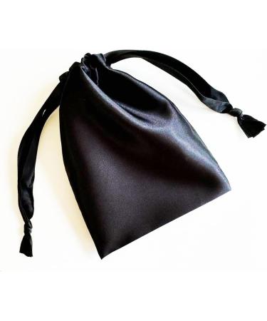 Luxury Silk Eye Sleep Mask | Satin Eye Cover for Optimal Sleep | Includes Silk Storage Bag - Black - Buy Online on GoSupps.com