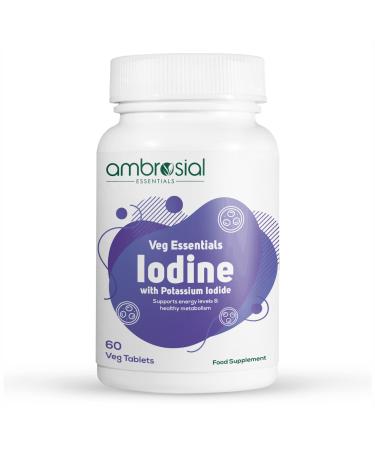 Ambrosial Iodine Supplement 5000mcg with 7500 mcg Potassium Iodide| High Strength Iodine Tablets | Natural Source of Iodine from Potassium Supplements & Iodide Tablets (Pack of 1-60 Tablets) 60 count (Pack of 1)