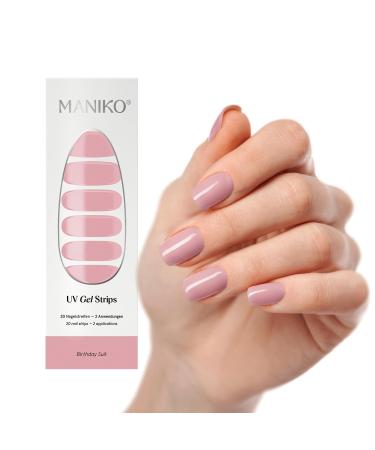 Maniko UV gel strips - self -adhesive nail film for up to 2 applications - vegan & long -lasting - manicure for natural nails (20 UV gel strips) (Birthday Suit)