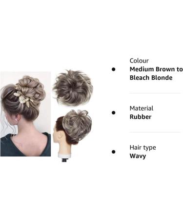 Tousled Updo Messy Bun Hair Extension Ponytail - Medium Brown to Bleach Blonde - Buy Online on GoSupps.com