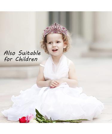 Makone Pink Crystal Crowns & Tiaras for Girls & Women - Perfect for Birthdays, Weddings & Parties - Buy Online on GoSupps.com