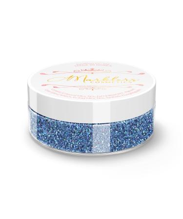 MARBLERS Cosmetic Grade Fine Holographic Glitter Holo Denim 0.18oz (5g) | Non-Toxic | Vegan | Cruelty-Free | Eyeshadow Nail Polish Nail Art | Festival Rave & Party Makeup | Body & Face Fine Glitter 5g Blue Holo Denim