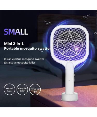 Small Portable Electric Mosquito Swatter Mosquito Racket Physical Summer Fly Swatter Trap Household Bug Zapper Insect Control White - Buy Online on GoSupps.com