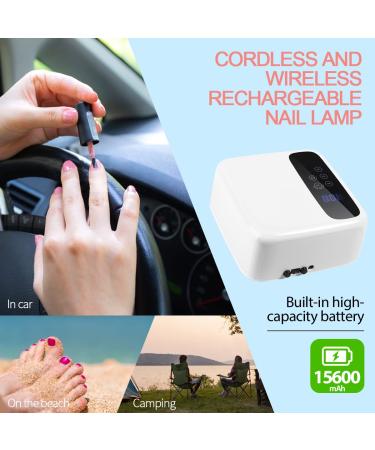 BETE Cordless 72W Rechargeable LED Nail Lamp with LCD Display - Wireless Nail Dryer for Gel Polish - Portable UV LED Nail Light with 4 Timer Settings - Professional White - Buy Online on GoSupps.com