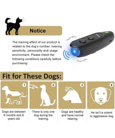 Poiiopy Ultrasound Anti-Bell Device for Dogs | Rechargeable 2-in-1 Safe Dog Training | 5m Range & Variable Frequency - Buy Online on GoSupps.com
