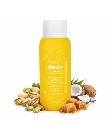 NATURE WELL Cheeky Firming & Cleansing Body Wash Infused With Caffeine Brazil Nut Oil & Guarana Extract Scented With Pistachio Almond Coconut & Salted Caramel 13 Fl Oz