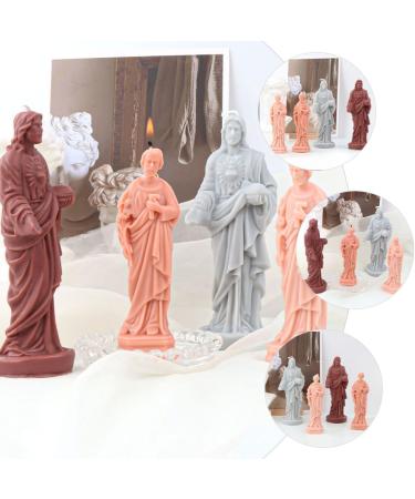 NUOBESTY 5pcs DIY Mold for Candle Votive Candles Scented DIY Supplies Jesus Craft Mold Molds for Candle Making Flower Stickers Jesus Candle Molds Hand Mold White Suite 3D Soap Silica Gel Whitex5pcs 13.5x5cmx5pcs - Buy Online on GoSupps.com