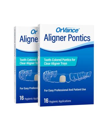 OrVance Aligner Pontics| Specifically Designed to Fill the Space of Missing or (Partially Missing) Teeth in Clear Aligner Trays and Retainer (32 Count)