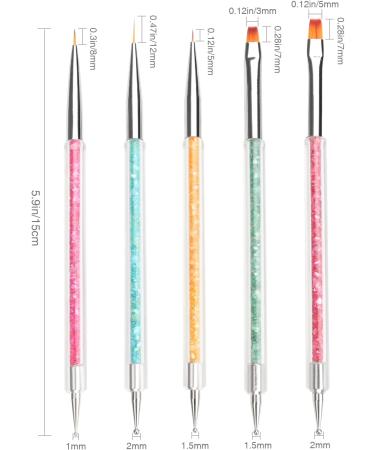 5pcs Double Ended Nail Art Brushes Dotting Tools Kit for Gel Nails & Manicure | Nail Polish Pens & Accessories A01 - Buy Online on GoSupps.com