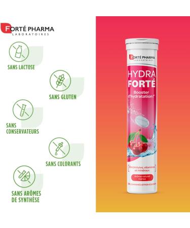 Fort Pharma - Hydra Fort Cerise - Electrolyte ydratation - Vitamine C Magnesium Vitamine D Potassium - Sport Chaleur Voyage - 24 comprim s effervescents 1-2/Jour Cerise 1 unit (Lot de 1) - Buy Online on GoSupps.com