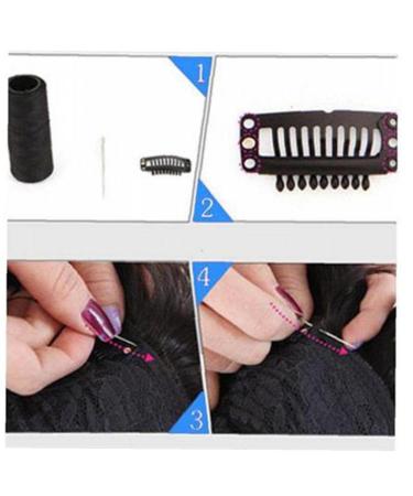 20Pcs Stainless Steel U Shape Snap Comb Wig Clips - Black Metal Hair Extension Clips for DIY Styling - Buy Online on GoSupps.com