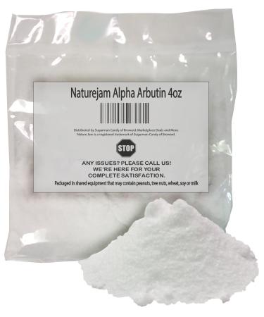 4 OUNCE Naturejam Alpha Arbutin Powder Pure Skin Whitener Brightener Dark Spot Corrector Evens Out Skin Tone and Helps With Hyperpigmentation